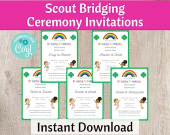 Uitnodigingen voor overbruggingsceremonie - bron voor scoutleiders - afdrukbare directe download | #101