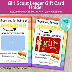 Porta carte regalo per capo scout, regalo di fine anno - regalo per capo truppa, regalo stampabile per capo scout