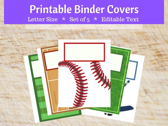 Sports Printable Binder Covers for School Editable Home Office Binder Organization