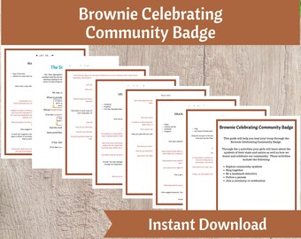Brownie Celebrating Community Badge Activity Kit | Girls Scout Troop Organizer Printable