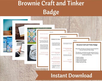 Brownie Craft and Tinker Badge Activity Kit | Girls Scout Troop Organizer Printable