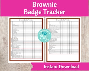 Brownie Badge Tracker | Scout Troop Organizer Printable