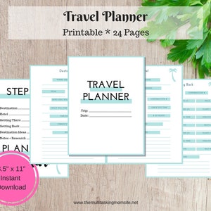 Travel Planner Printable Instant Download for Planning Trips and Vacations Simple Travel Planning