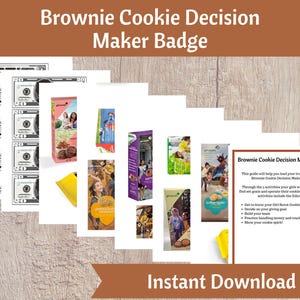 Brownie Cookie Decision Maker Badge Activity Kit | Girls Scout Troop Organizer Printable Updated 1-9-26
