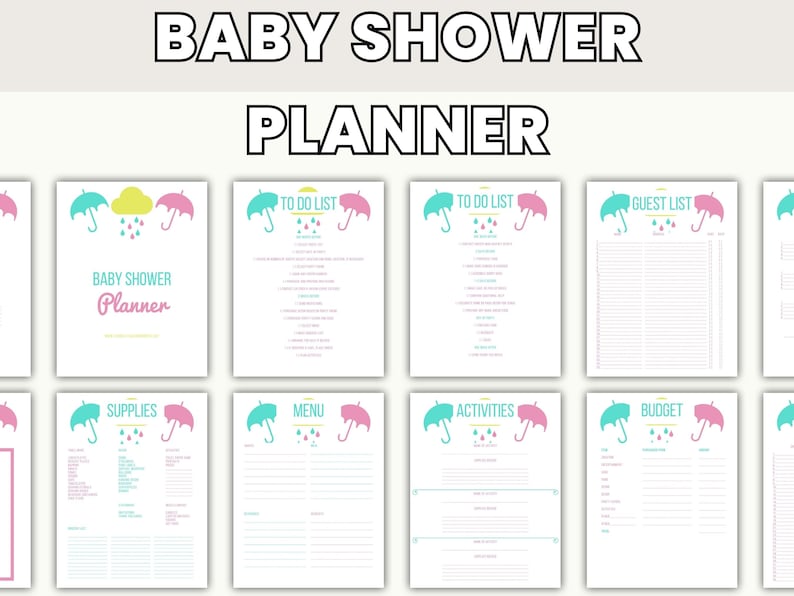 Baby Shower Planner Printable Instant Download - Etsy