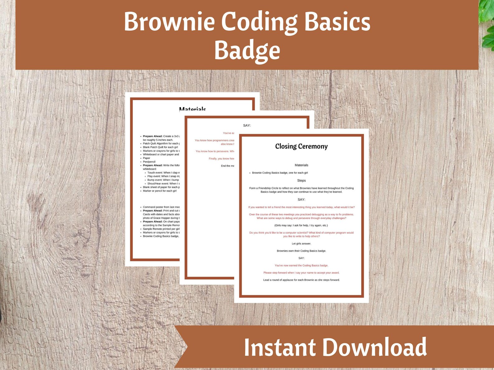 Brownie Coding Basics Badge Activity Kit | Girls Scout Troop Organizer ...