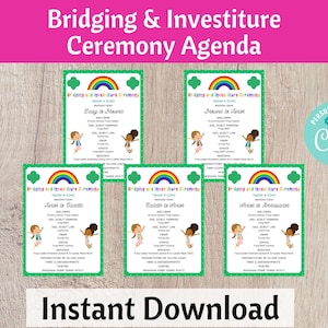 Bridging and Investiture Ceremony Agenda - Scout Leader Resource - Printable Instant Download | #101