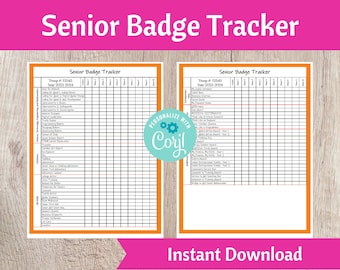 Rastreador de insignias para personas mayores/Organizador de tropa Scout imprimible