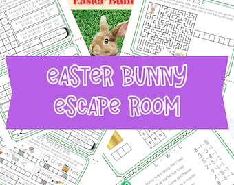 Escape Room for Kids - DIY Printable Game – Easter Bunny Escape Room Kit – Birthday Party Games - Kids Puzzle Game – Family Game Night