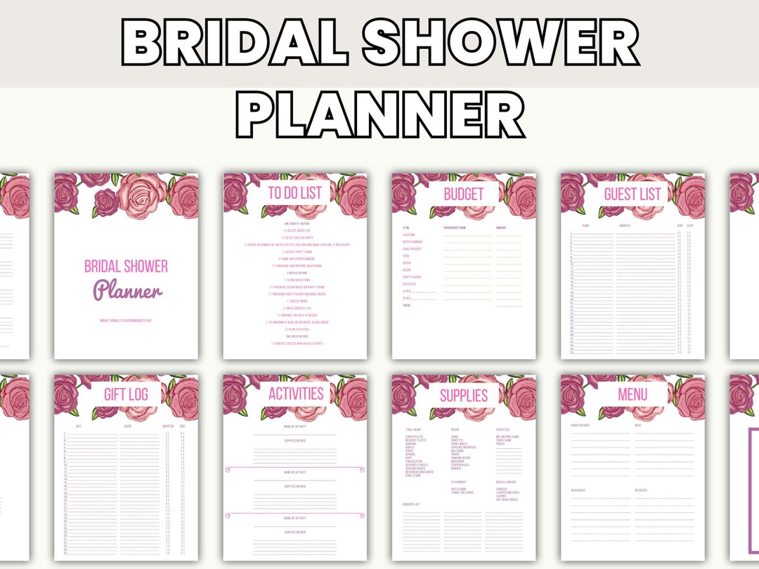 Bridal Shower Planner Printable Instant Download - Etsy