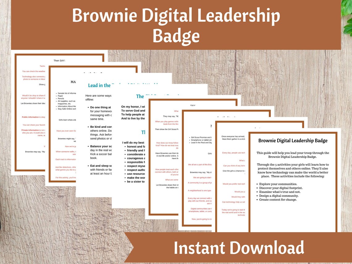 Brownie Digital Leadership Badge Activity Kit | Girls Scout Troop ...
