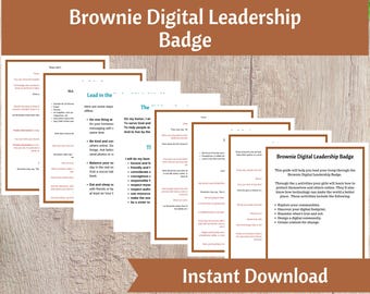 Kit de actividades con insignia de liderazgo digital Brownie / Organizador de tropa de Girls Scouts imprimible