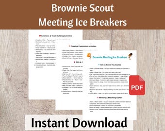 40 Brownie Meeting Ice Breakers - do wydrukowania i natychmiastowego pobrania