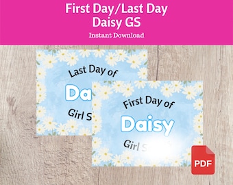 Eerste dag en laatste dag als madeliefje - afdrukbare directe download