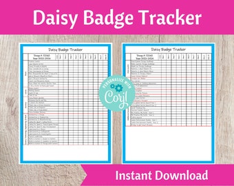 Rastreador de insignias Daisy / Organizador de tropa Scout imprimible