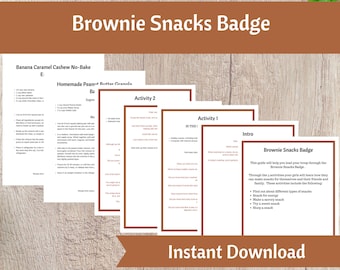 Brownie Snacks Badge Activity Kit | Girls Scout Troop Organizer Printable