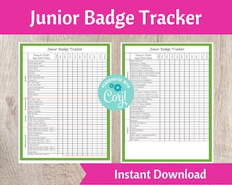 Junior Badge Tracker | Scout Troop Organizer Printable