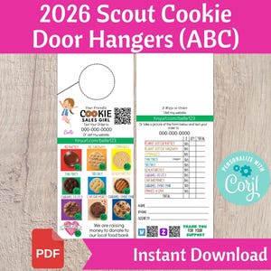 Accroche-porte en forme de biscuit Scout 2026 ABC | Troupe de scouts ABC imprimable Rencontrez les cookies