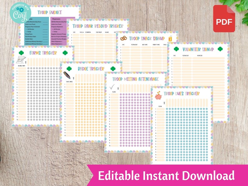 Scouting Form Borders Troop Leader Planning Binder | Scout Troop Organizer Printable Meeting ...