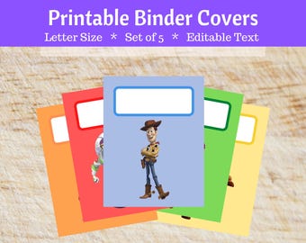 Toy Story 4 Printable Binder Covers for School Editable Home Office Binder Organization