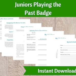 Playing the Past Badge Activity Kit | Girls Scout Troop Organizer Printable for Junior Troop Leaders