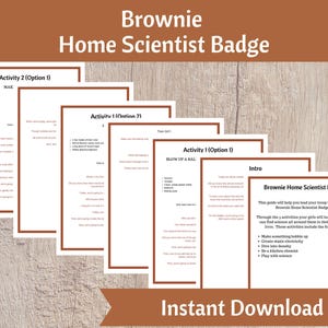 Brownie Home Scientist Badge Activity Kit | Girls Scout Troop Organizer Printable