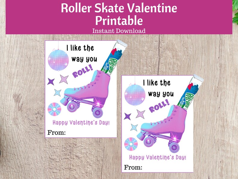 Printable Classroom Valentine's Day Cards for Kids | Roller Skate ...