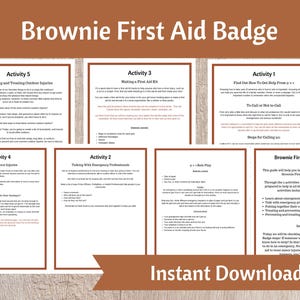 Brownie First Aid Badge Activity Kit | Girls Scout Troop Leader Resource Printable Instant Download Troop Meeting Ideas
