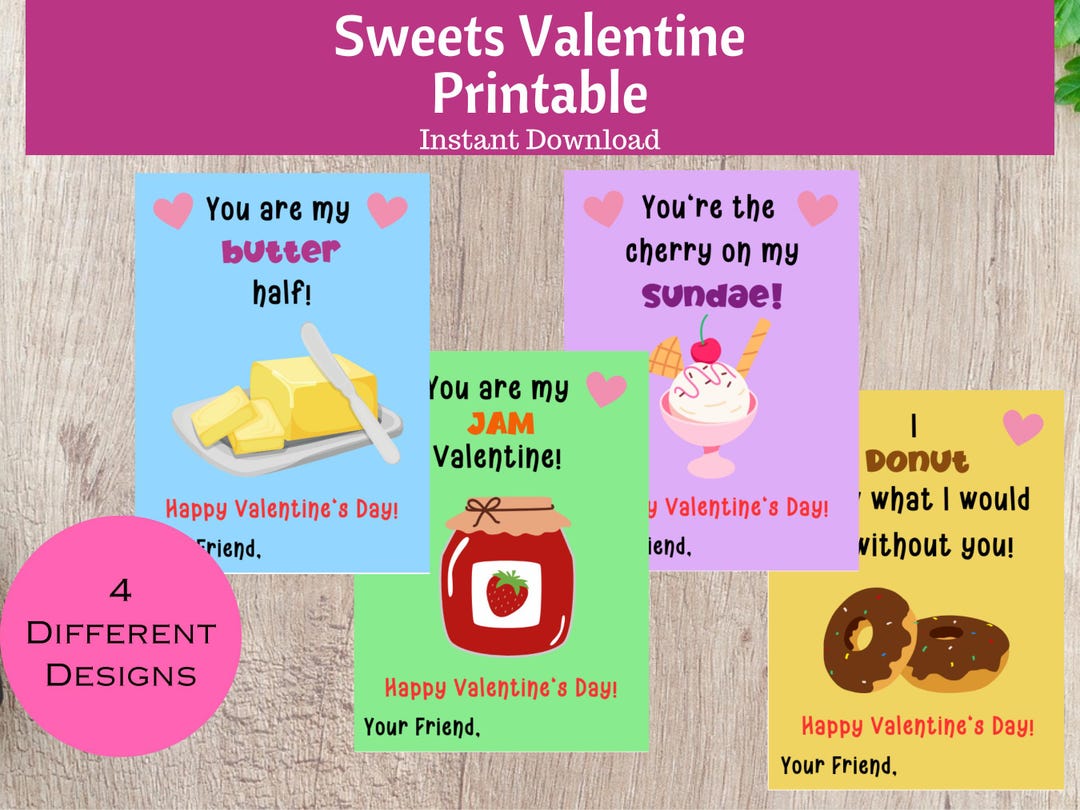 Printable Classroom Valentine's Day Cards for Kids | Sweets Valentine ...