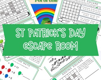 Escape Room for Kids - DIY Printable Game – St Patrick's Day Escape Room Kit – Birthday Party Games - Kids Puzzle Game – Family Game Night