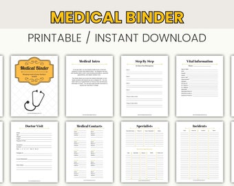 Medizinische Ordner Printable Haushaltsführung Sofortiger Download