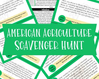 American Agriculture Classroom Activity - Farming Scavenger Hunt Game – Homeschool Teacher Resource - US History Learning Reading Passages