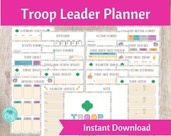 Troop Leader Planning Binder | Scout Troop Organizer Printable Meeting Planning and Troop Records