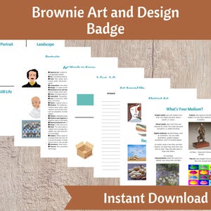 Brownie Art and Design Badge Aktivitäten Kit | Mädchen Scout Truppe Organizer Printable
