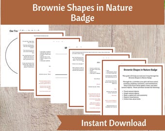 Zestaw do aktywności Brownie Shapes in Nature Badge | Organizer drużyny harcerek do wydrukowania