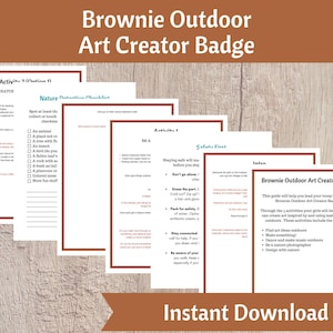 Brownie Outdoor Art Crafter Badge Kit | Mädchen Scout Truppe Organizer Printable