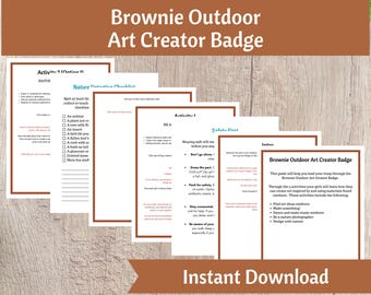 Brownie Outdoor Art Creator Badge Activity Kit | Girls Scout Troop Organizer Printable
