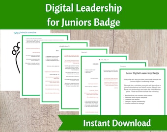 Activiteitenkit badge digitaal leiderschap voor junioren | Organisator scoutingroep meisjes afdrukbaar