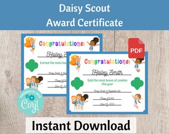 Daisy Scout Award-certificaat, overbruggingsceremonie certificaat leidersbron - afdrukbare directe download | #101