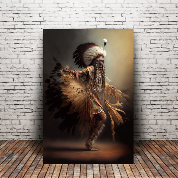 Native American Art Print or Canvas Wrap. Freedom, Native American Dance, Native American Culture, abstract art, vibrant art