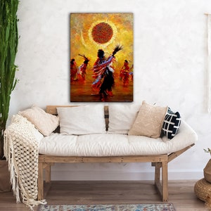 SUN DANCE Native American Art Print or Canvas Wrap. Native American Dance, Native American Culture, abstract art, vibrant art image 9