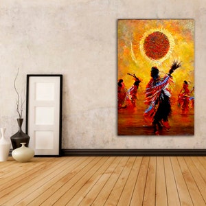 SUN DANCE Native American Art Print or Canvas Wrap. Native American Dance, Native American Culture, abstract art, vibrant art image 8