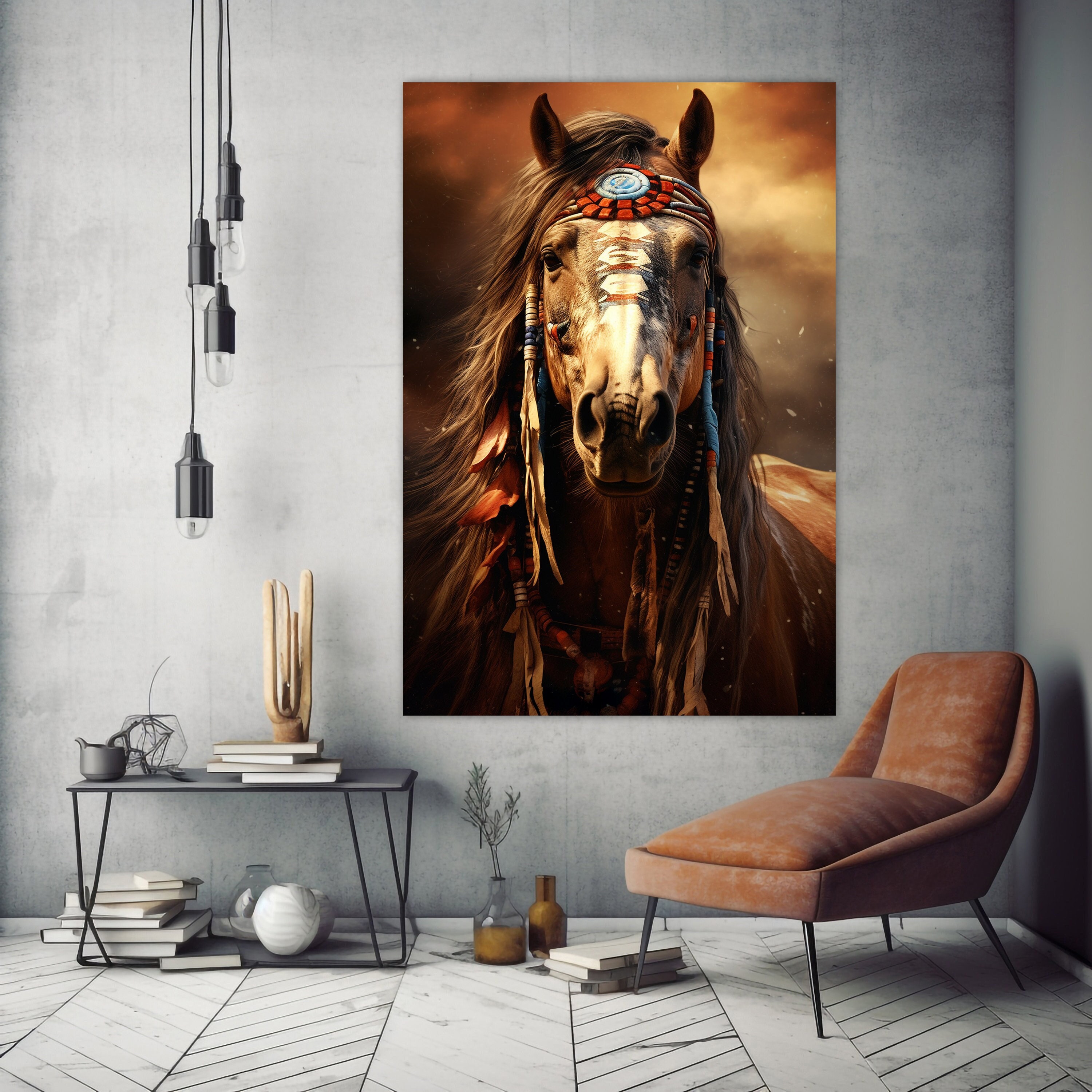 War Horse Native American Painted Horse Art Print or Canvas - Etsy UK