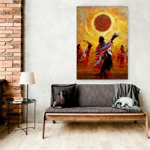 SUN DANCE Native American Art Print or Canvas Wrap. Native American Dance, Native American Culture, abstract art, vibrant art image 5