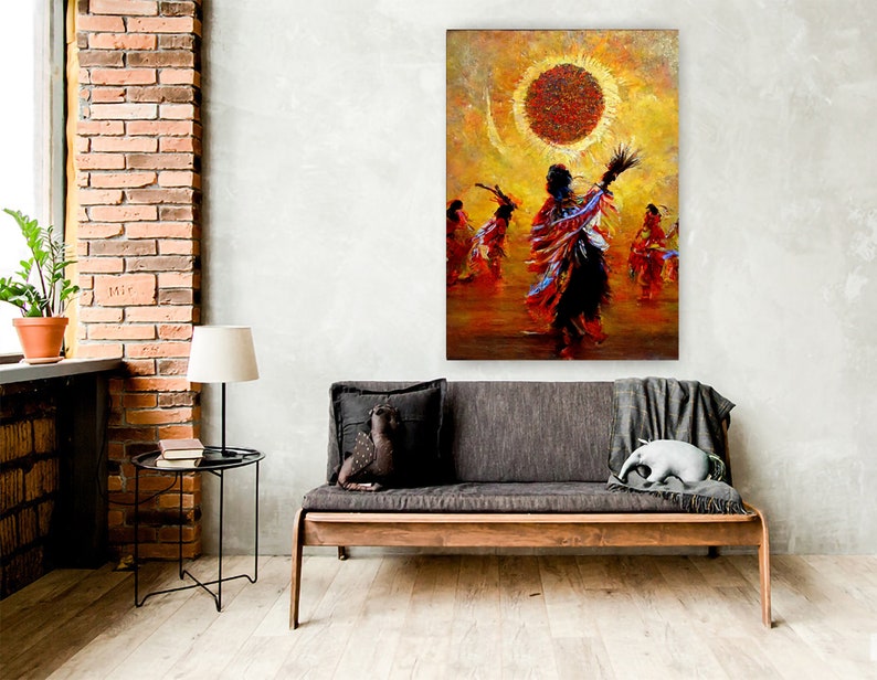 SUN DANCE Native American Art Print or Canvas Wrap. Native American Dance, Native American Culture, abstract art, vibrant art image 5