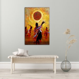 SUN DANCE Native American Art Print or Canvas Wrap. Native American Dance, Native American Culture, abstract art, vibrant art image 7