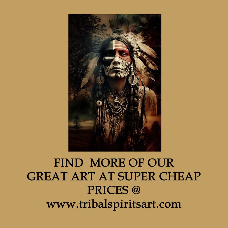 The Painted Warrior Native American Art Print or Canvas. Native American, warrior, war bonnet, medicine man nativeamericanheritagemonth image 10