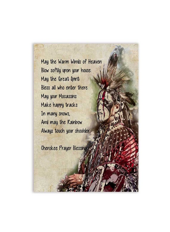 Native American Art Canvas Wrap Of Cherokee Prayer Blessing Etsy