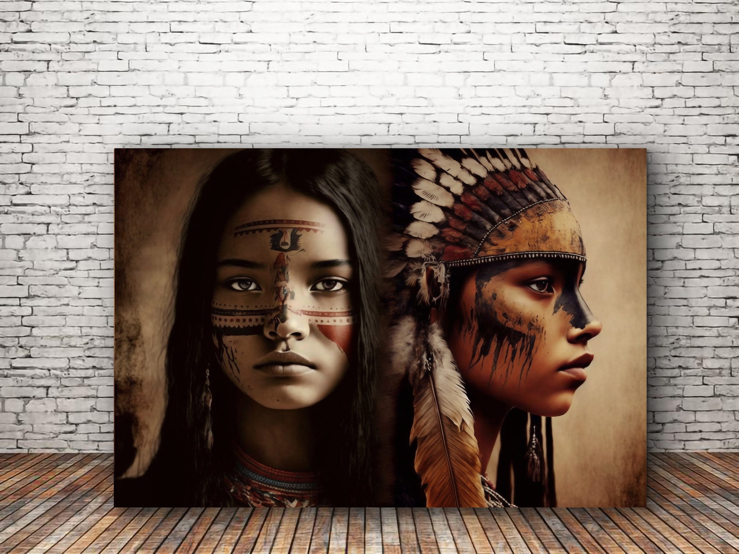 Warrior Women War Paint Art Print or Canvas Native American Etsy