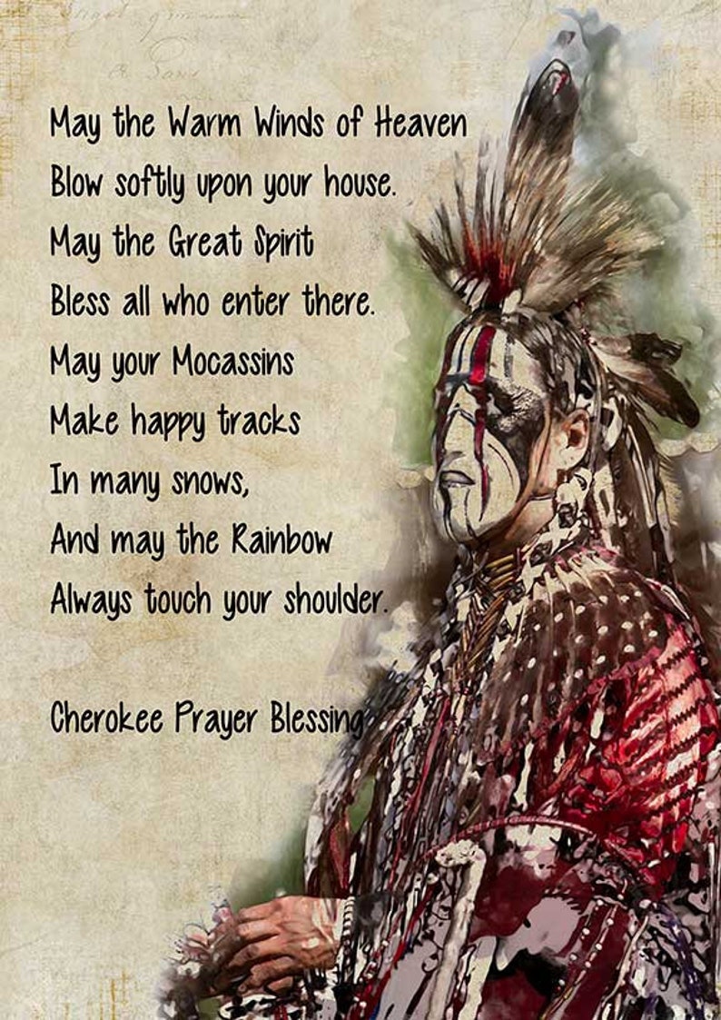 Print At Home Art Cherokee prayer blessing Native American Etsy
